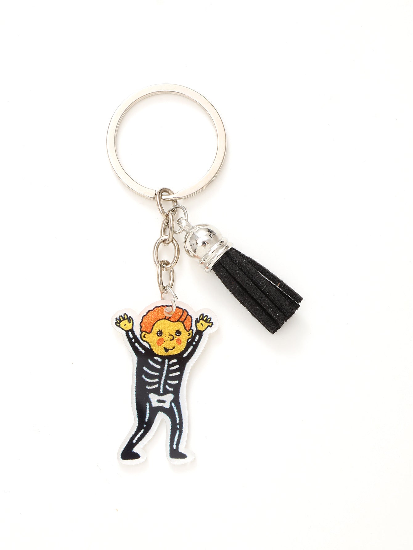 Wholesale Halloween Funny Acrylic Bat Pumpkin Head Witch Tassel Keychain